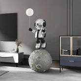 Large Lunar Silver Astronaut Glow Balloon Moonwalk Sculpture - 140cm - Atelier Home™