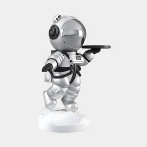 Medium Astral Silver Astronaut Bear Butler Sculpture - 90cm - Atelier Home™