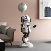 Medium Lunar Silver Astronaut Moon Balloon Sculpture - 110cm - Atelier Home™